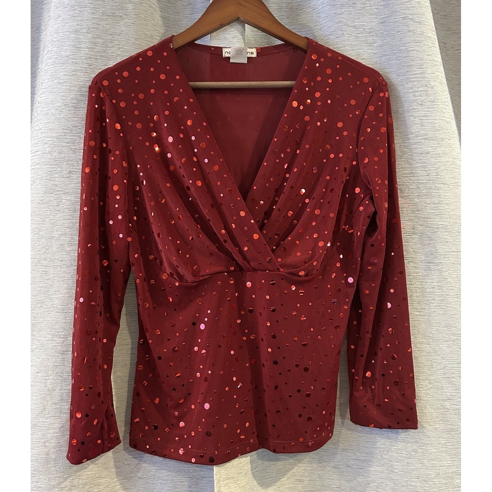Notations Womens Top Blouse Glitter‎ Size Medium Y2K